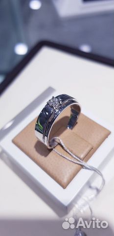 Кольцо белое золото 585 с бриллиантом