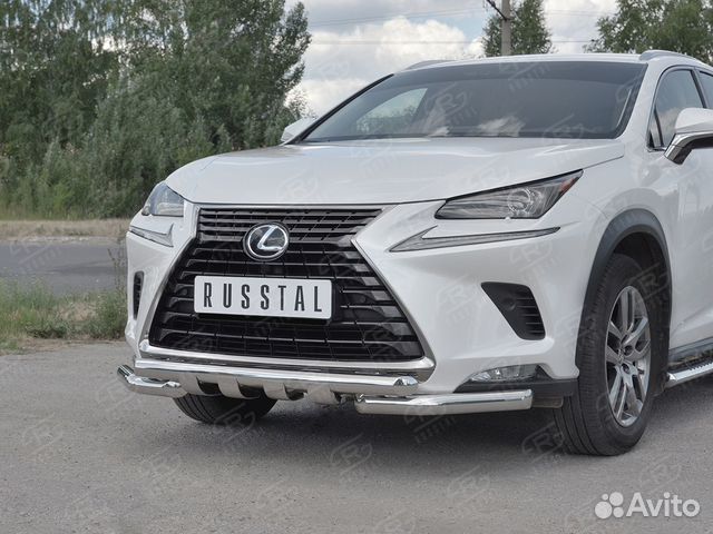 Lexus NX 300 2017- Защита переднего бампера+клыки
