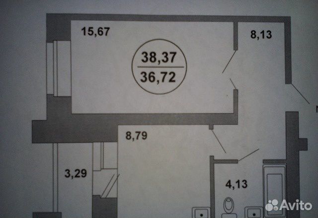1-к квартира, 38 м², 6/10 эт.