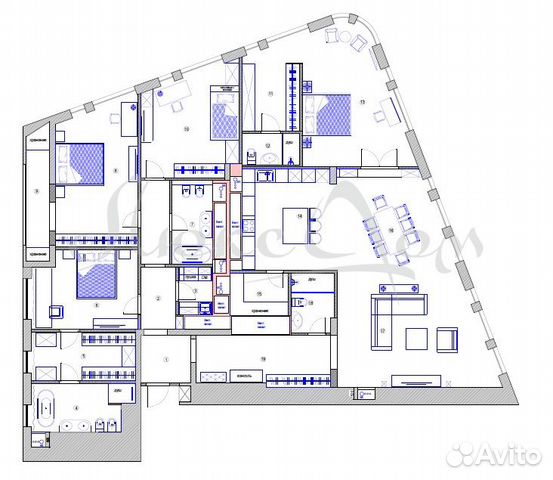 5-к квартира, 244.1 м², 7/15 эт. 5-к квартира, 244.1 м², 7/15 эт.