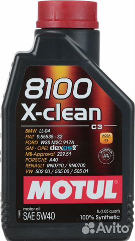 Моторное масло Motul 8100 X-clean C3 5W40 (1л) Моторное масло Motul 8100 X-clean C3 5W40 (1л)
