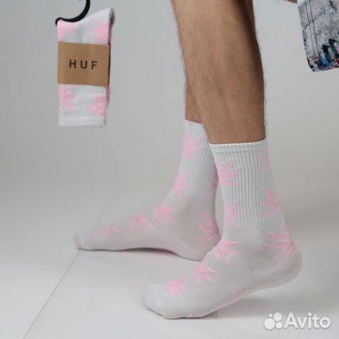 Носки HUF бело-розовые Носки HUF бело-розовые