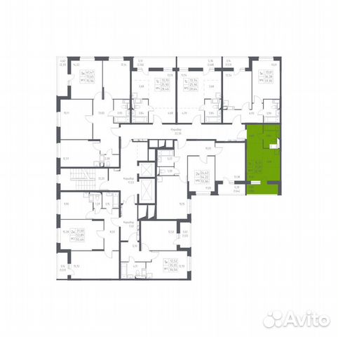 Студия, 22.9 м², 13/14 эт. Студия, 22.9 м², 13/14 эт.