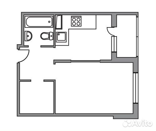 1-к квартира, 34.8 м², 6/6 эт. 1-к квартира, 34.8 м², 6/6 эт.