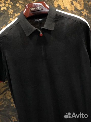 Kiton трикотажное поло чёрное Kiton трикотажное поло чёрное