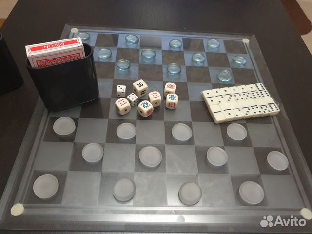 Стеклянный набор настольных игр 6 в 1