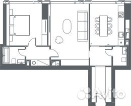 2-к квартира, 74.4 м², 26/65 эт. 2-к квартира, 74.4 м², 26/65 эт.