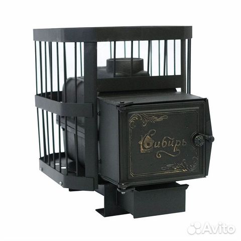 Печь банная сибирь-15 чугунная, выносной топочный
