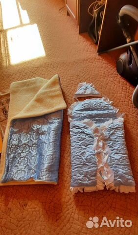 Конверт на выписку + тёплое одеяло с шапочкой