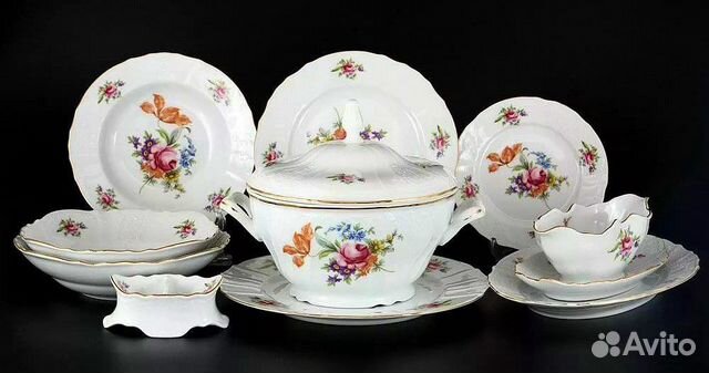 Столовый сервиз «Мейсенский букет» 6/25 Чехия