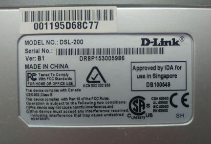 Adsl модем D-Link