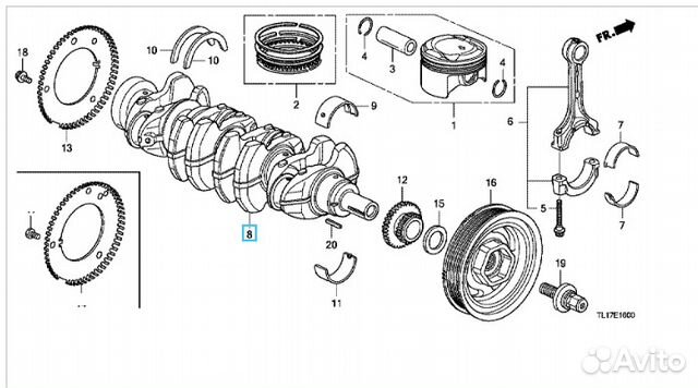 Вкладыши коленвала шатунные honda