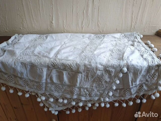 Винтажная скатерть белая кружево 1940-х гг