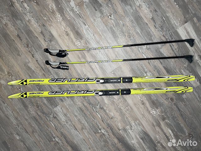 Лыжи беговые Fisher sprint crown 150см+палки115см
