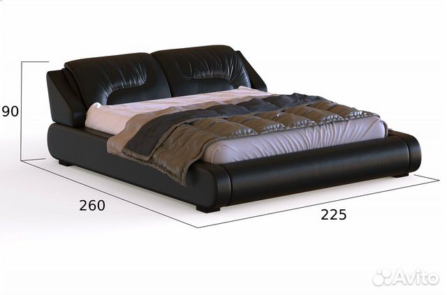 Кровать 200х200 черная Валенсия