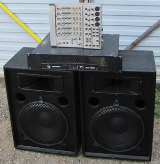 Колонки Frank Audio 1100W 2шт Pro Усилитель Микшер