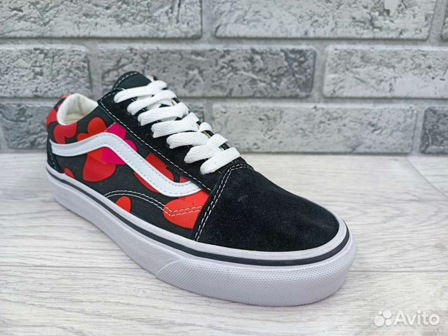 Слипоны vans с принтом сердце