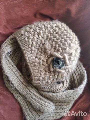 Женский комплект шапка и шарф