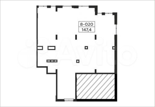 Аренда торговое помещение площадью 147.4 кв.м