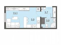 Квартира-студия, 24,5 м², 25/25 эт.