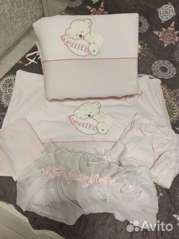 Комплект в дет. кроватку с бортиками и балдахином