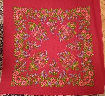 Павловопосадский шерстяной платок (Новый)