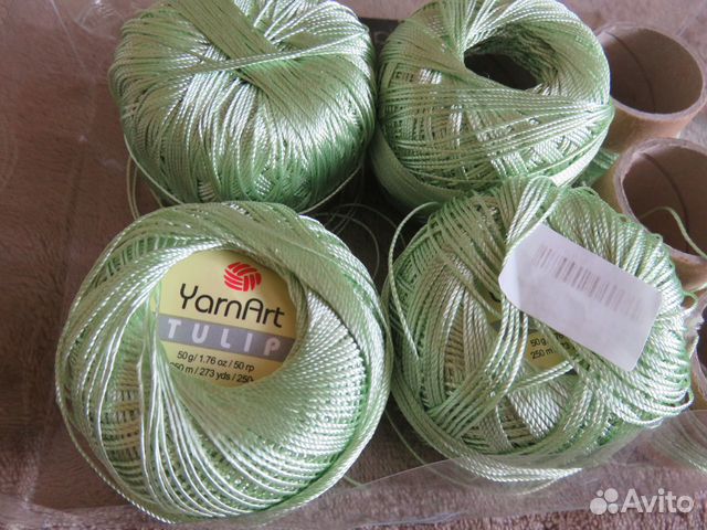 Пряжа YarnArt Tulip 4мотка №424 (зел.яблоко)