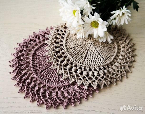 Салфетки сервировочные вязаные ручная работа