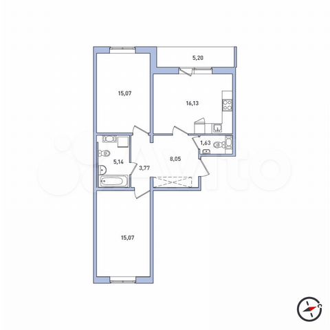 2-к. квартира, 67,5 м², 2/8 эт.