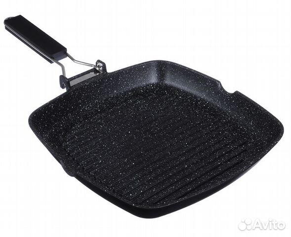 Сковорода-гриль литая с а/приг.