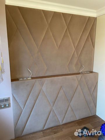 Мягкие стеновые панели и кровать