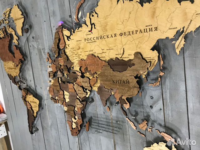 Карта мира из дерева, панноч