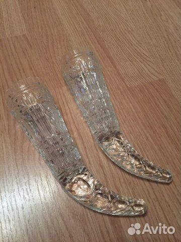Хрустальные бокалы рога