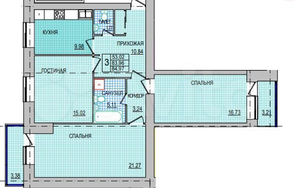 3-к. квартира, 85 м², 5/9 эт.
