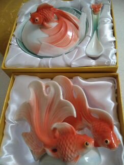 Фарфоровая икорница,салфетница 