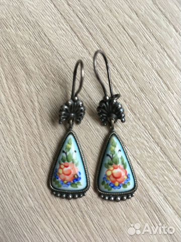 Серьги финифть