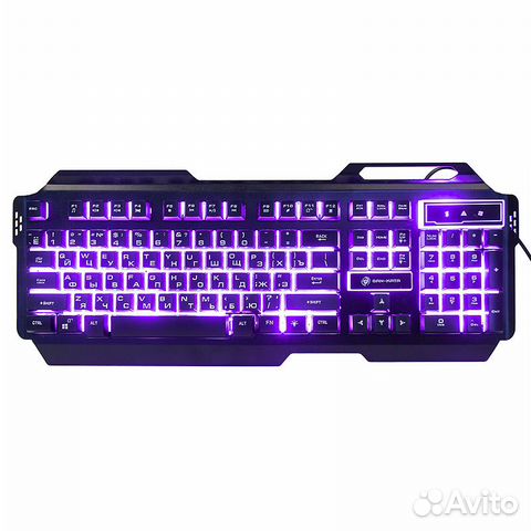 Клавиатура игровая с подсветкой 3 цвета, металл