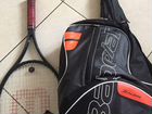 Теннисная сумка и ракетка для большого тенниса