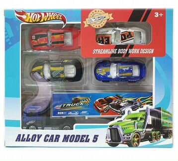 Набор из 4 машинок 7 см. с грузовиком (Хот Вилс)