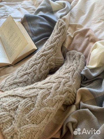 Гольфы / носки вязаные шерстяные ручной работы