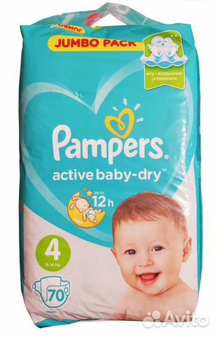 Подгузники Pampers active baby-dry 4 (70 шт.)