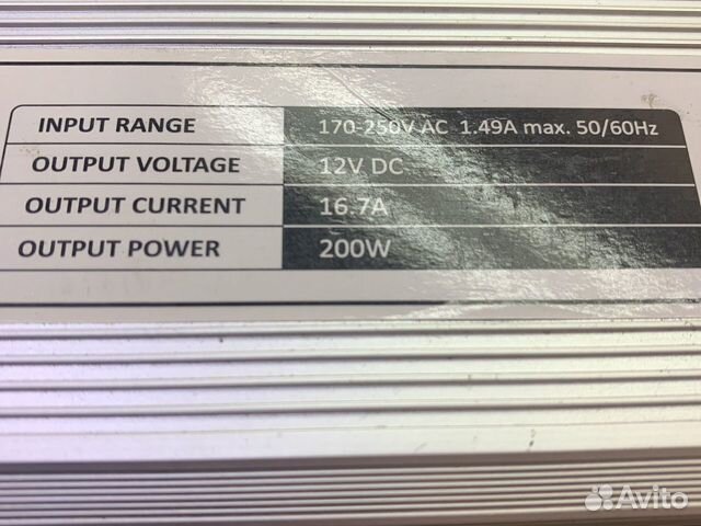 Блок питания piton p200mac-12V 200v