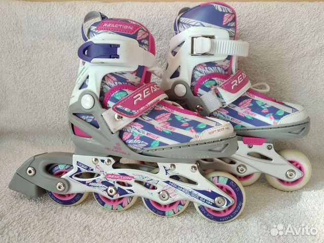 Роликовые коньки раздвижные Reaction Rainbow 26-31