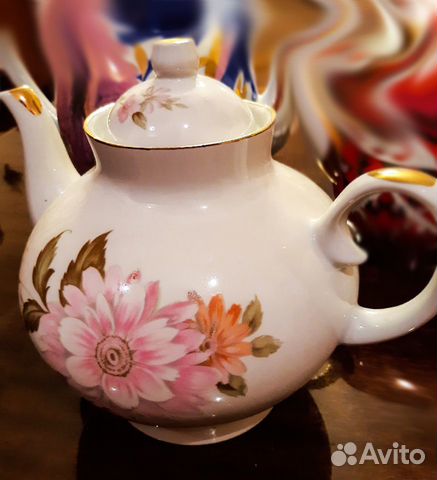 Большой доливной чайник Дулево СССР