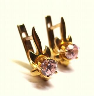 Золотые советские серьги 583 пробы, СССР