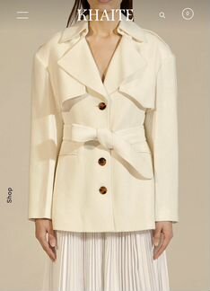 Новый жакет тренч Khaite 4 us ivory
