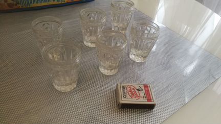 Стопки для водки хрустальные. СССР. 6 шт