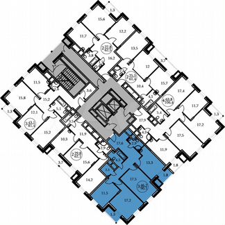 3-к квартира, 90.1 м², 2/17 эт.