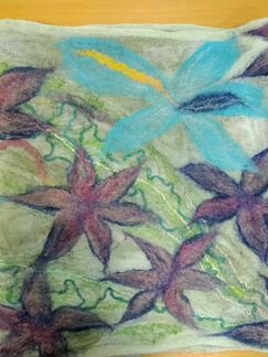 Шарф валяный на шелке, новый