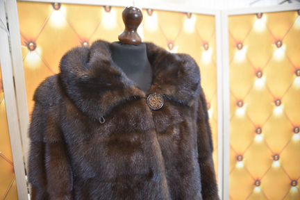 Шикарная норковая шуба поперечка